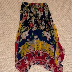 Anthropologie printed scarf skirt sz XS